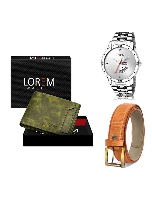 belt, wallet & watch gift combo - 19360144 - Very Small Image - 1