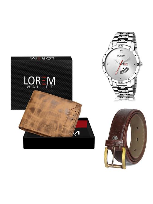 belt, wallet & watch gift combo - 19360161 - Very Small Image - 1