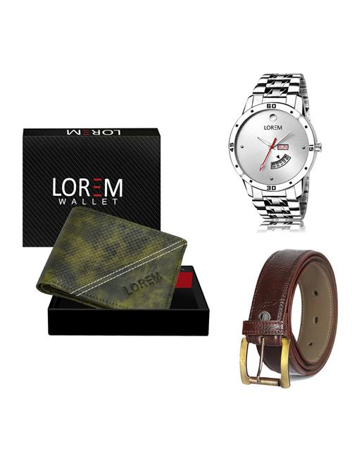 belt, wallet & watch gift combo - 19360200 - Very Small Image - 1