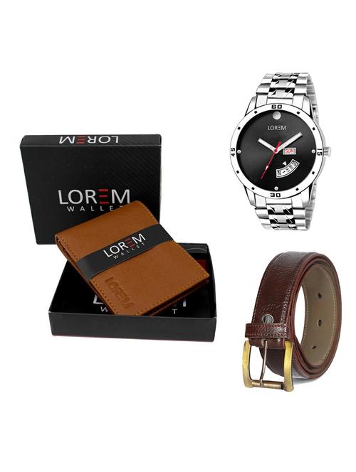 belt, wallet & watch gift combo - 19360242 - Very Small Image - 1