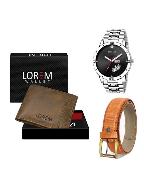 belt, wallet & watch gift combo - 19360303 - Very Small Image - 1