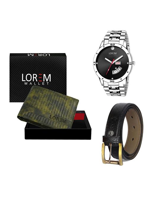 belt, wallet & watch gift combo - 19360322 - Very Small Image - 1