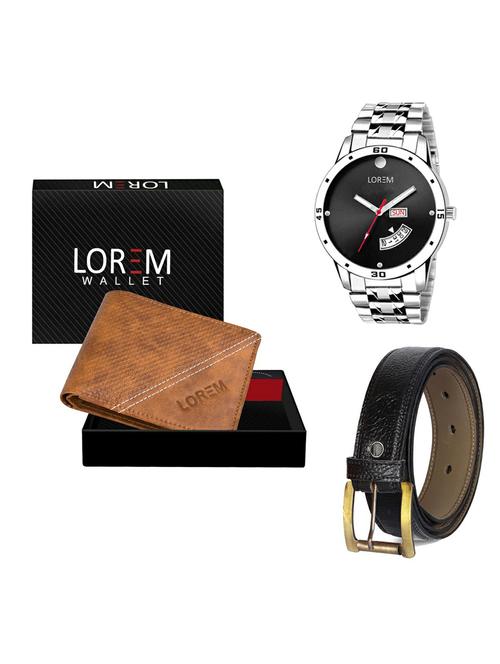 belt, wallet & watch gift combo - 19360331 - Very Small Image - 1