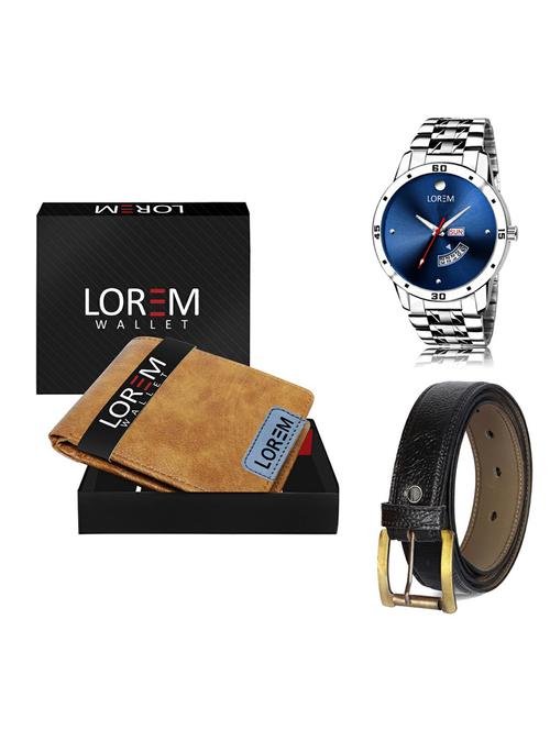 belt, wallet & watch gift combo - 19360400 - Very Small Image - 1