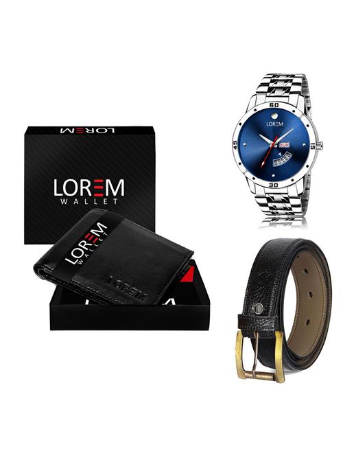belt, wallet & watch gift combo - 19360412 - Very Small Image - 1
