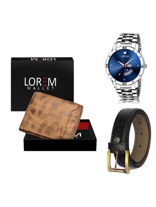belt, wallet & watch gift combo - 19360430 - Very Small Image - 1