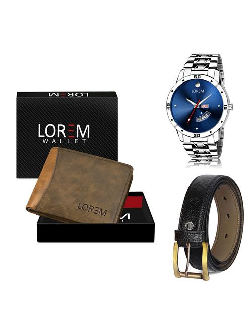 belt, wallet & watch gift combo - 19360445 - Very Small Image - 1