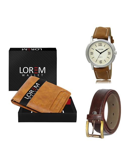 belt, wallet & watch gift combo - 19362006 - Very Small Image - 1