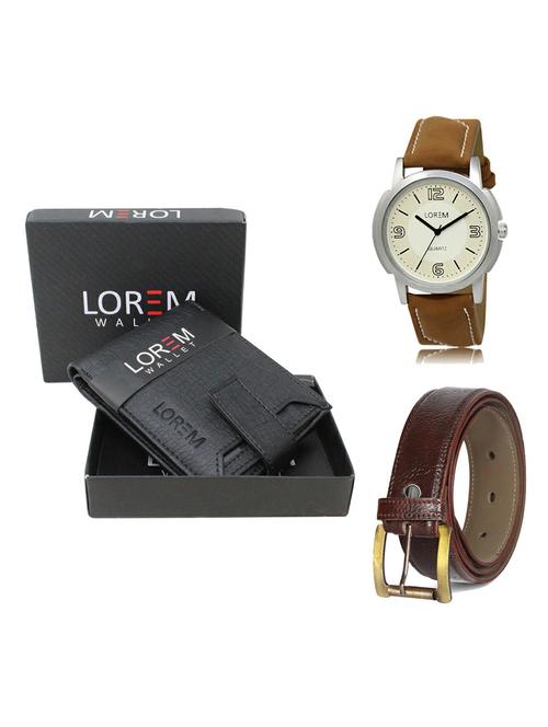 belt, wallet & watch gift combo - 19362012 - Very Small Image - 1