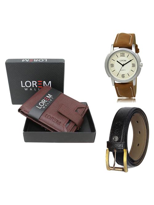 belt, wallet & watch gift combo - 19362014 - Very Small Image - 1