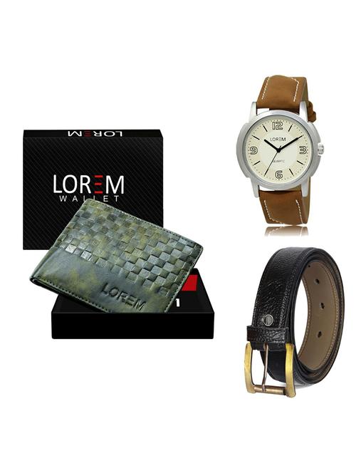 belt, wallet & watch gift combo - 19362101 - Very Small Image - 1