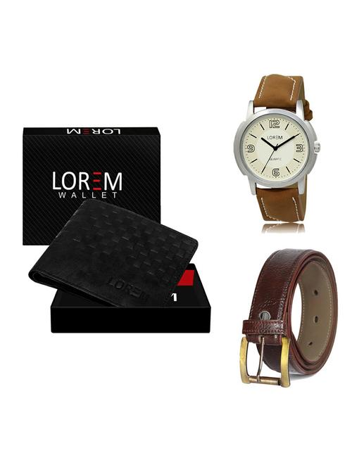 belt, wallet & watch gift combo - 19362105 - Very Small Image - 1