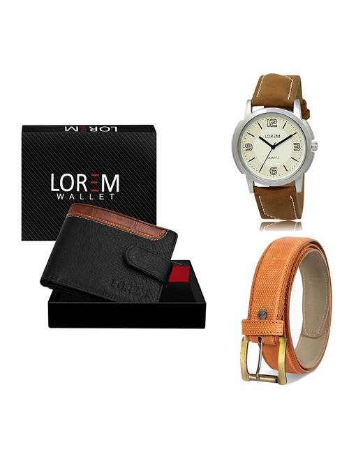belt, wallet & watch gift combo - 19362121 - Very Small Image - 1