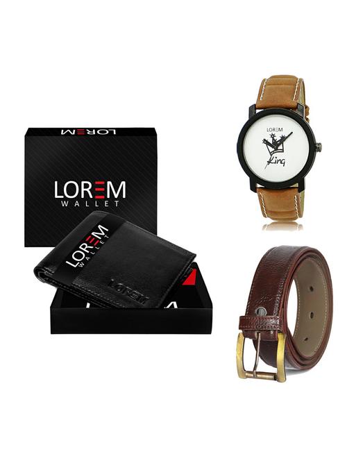 belt, wallet & watch gift combo - 19362303 - Very Small Image - 1