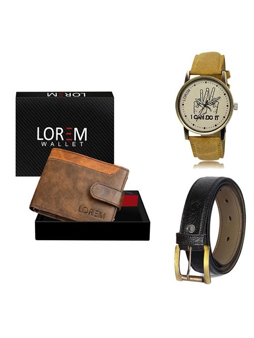 belt, wallet & watch gift combo - 19364014 - Very Small Image - 1