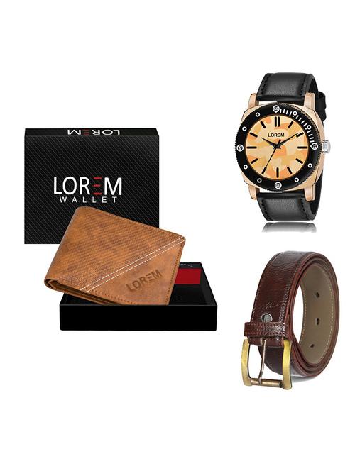 belt, wallet & watch gift combo - 19365124 - Very Small Image - 1