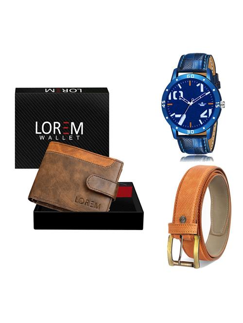 belt, wallet & watch gift combo - 19366101 - Very Small Image - 1