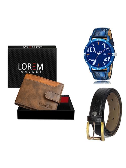 belt, wallet & watch gift combo - 19366102 - Very Small Image - 1