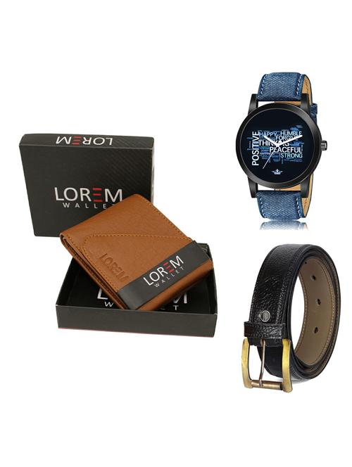 belt, wallet & watch gift combo - 19366111 - Very Small Image - 1
