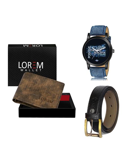 belt, wallet & watch gift combo - 19366189 - Very Small Image - 1