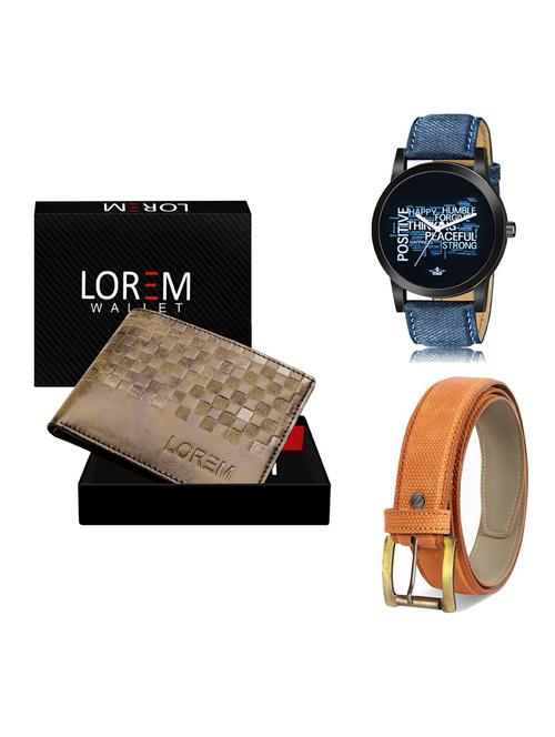 belt, wallet & watch gift combo - 19366212 - Very Small Image - 1