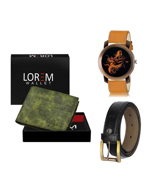 belt, wallet & watch combo - 19366698 - Very Small Image - 1