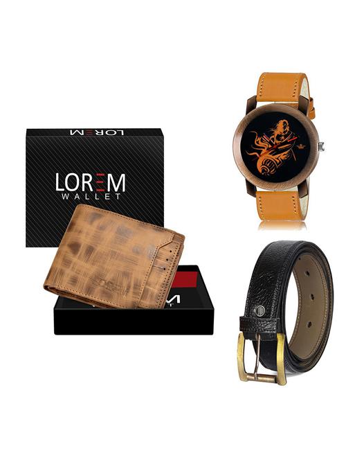 belt, wallet & watch combo - 19366710 - Very Small Image - 1