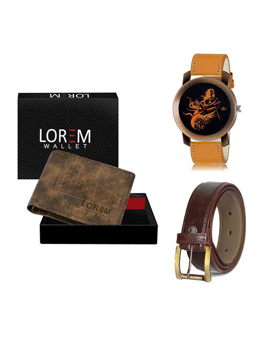 belt, wallet & watch combo - 19366732 - Very Small Image - 1
