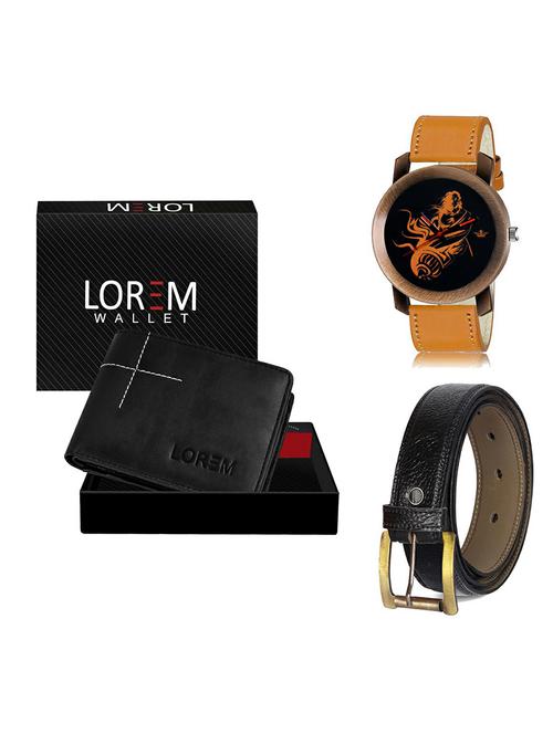 belt, wallet & watch combo - 19366767 - Very Small Image - 1