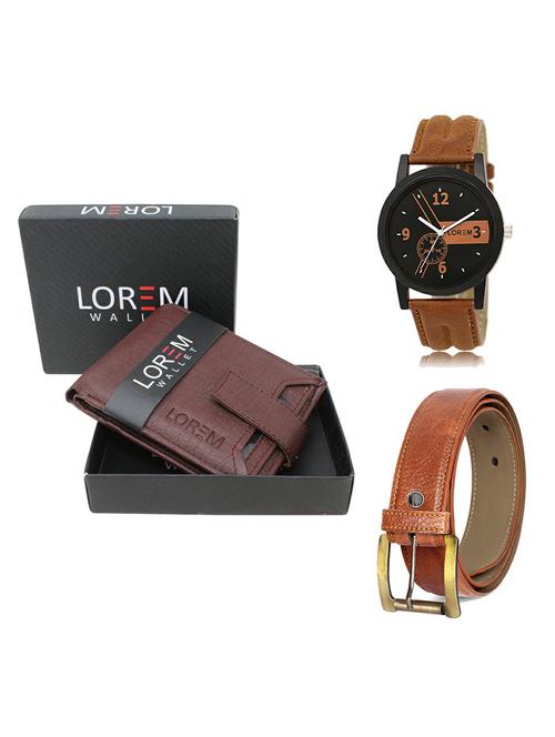 belt, wallet & watch gift combo - 19368144 - Very Small Image - 1