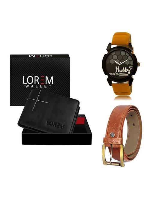 belt, wallet & watch gift combo - 19370020 - Very Small Image - 1