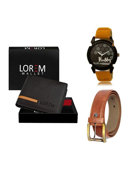 belt, wallet & watch gift combo - 19370023 - Very Small Image - 1