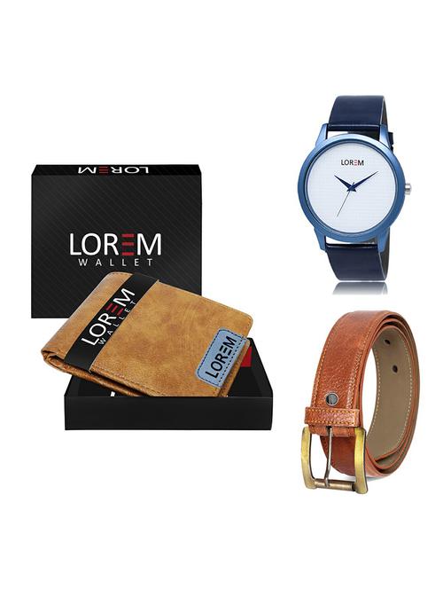 belt, wallet & watch gift combo - 19370036 - Very Small Image - 1