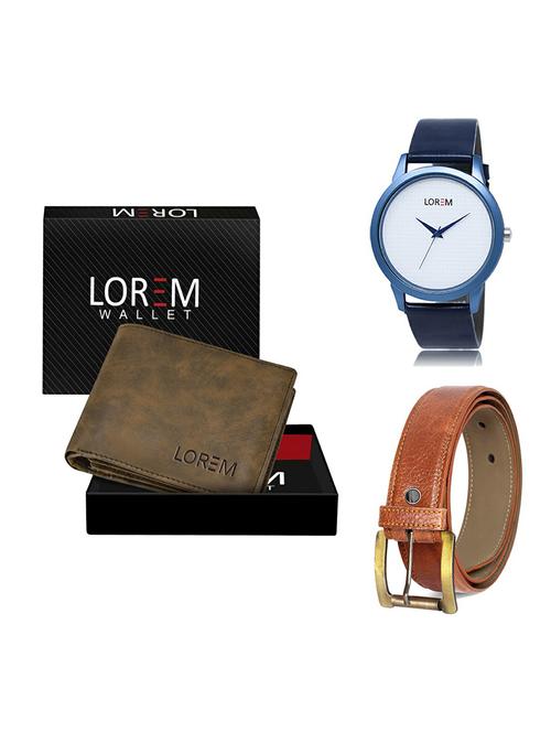 belt, wallet & watch gift combo - 19370050 - Very Small Image - 1