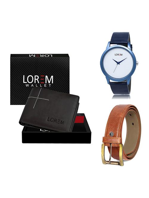 belt, wallet & watch gift combo - 19370066 - Very Small Image - 1
