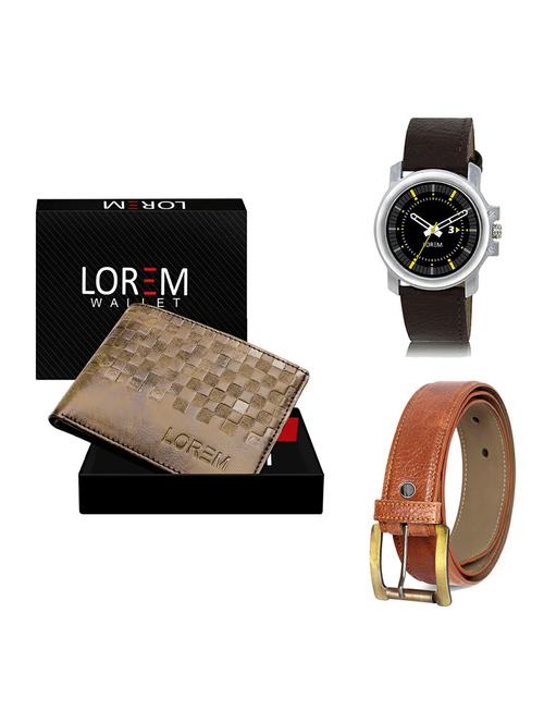 belt, wallet & watch gift combo - 19370106 - Very Small Image - 1