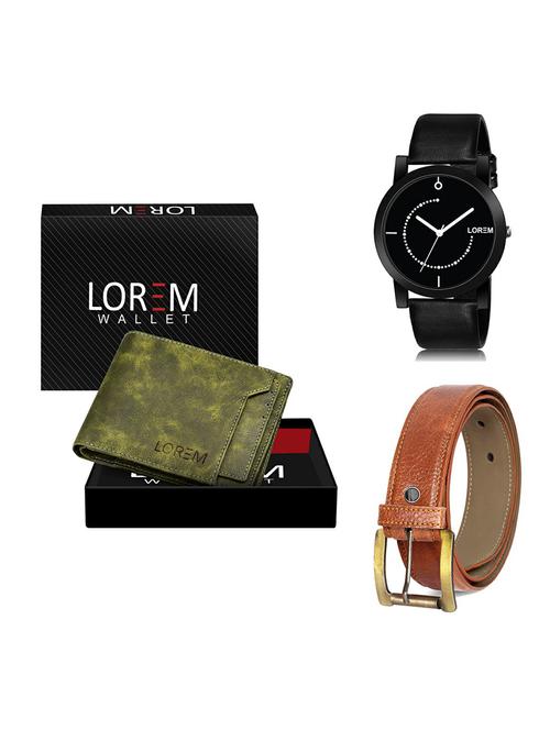 belt, wallet & watch gift combo - 19370221 - Very Small Image - 1