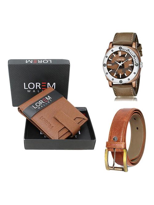 belt, wallet & watch gift combo - 19370305 - Very Small Image - 1