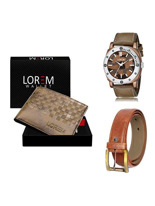 belt, wallet & watch gift combo - 19370331 - Very Small Image - 1
