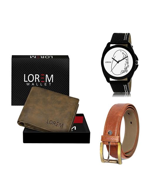belt, wallet & watch gift combo - 19370410 - Very Small Image - 1