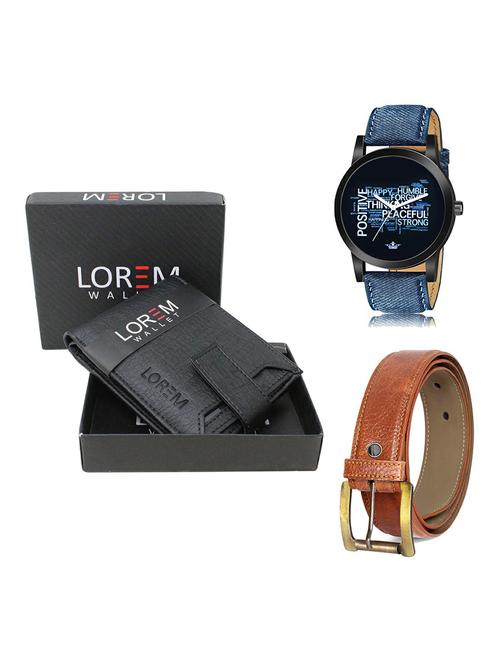 belt, wallet & watch gift combo - 19370618 - Very Small Image - 1