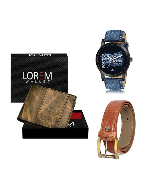 belt, wallet & watch gift combo - 19370630 - Very Small Image - 1