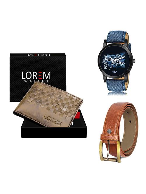belt, wallet & watch gift combo - 19370646 - Very Small Image - 1