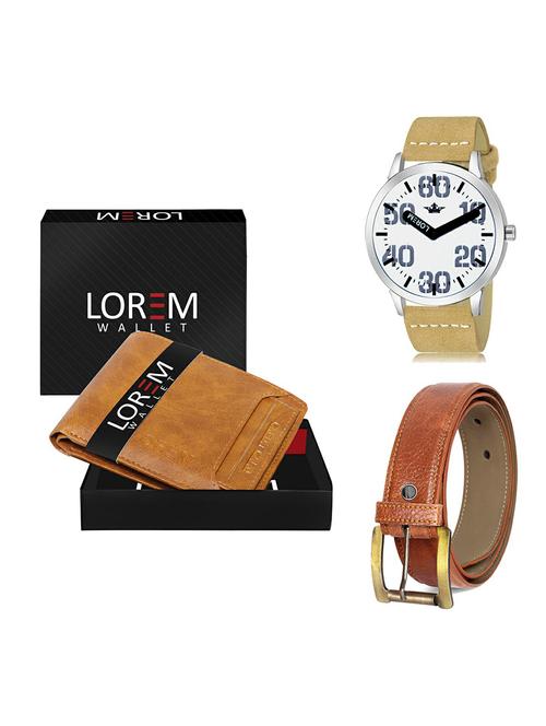 belt, wallet & watch gift combo - 19370706 - Very Small Image - 1