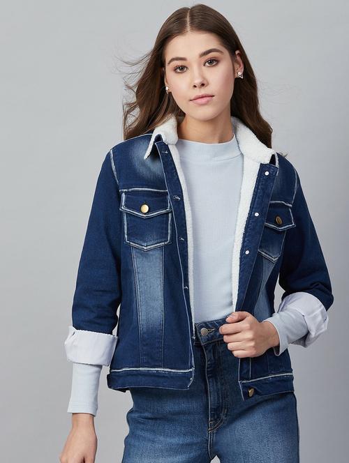 navy blue denim jacket - 19371505 - Very Small Image - 1