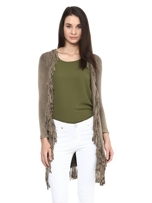 olive green solid shrug - 19371654 - Very Small Image - 1