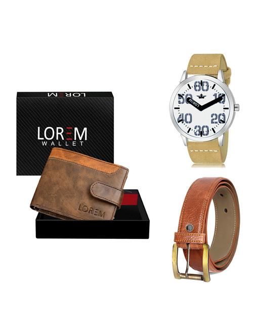 belt, wallet & watch gift combo - 19372200 - Very Small Image - 1