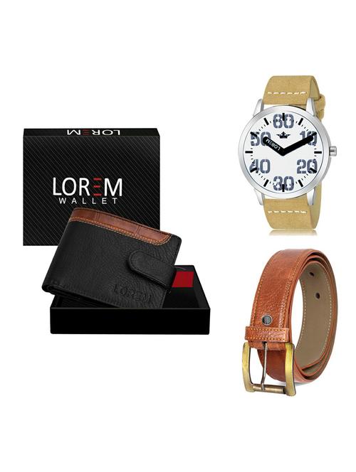 belt, wallet & watch gift combo - 19372201 - Very Small Image - 1