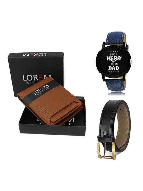 belt, wallet & watch gift combo - 19373015 - Very Small Image - 1