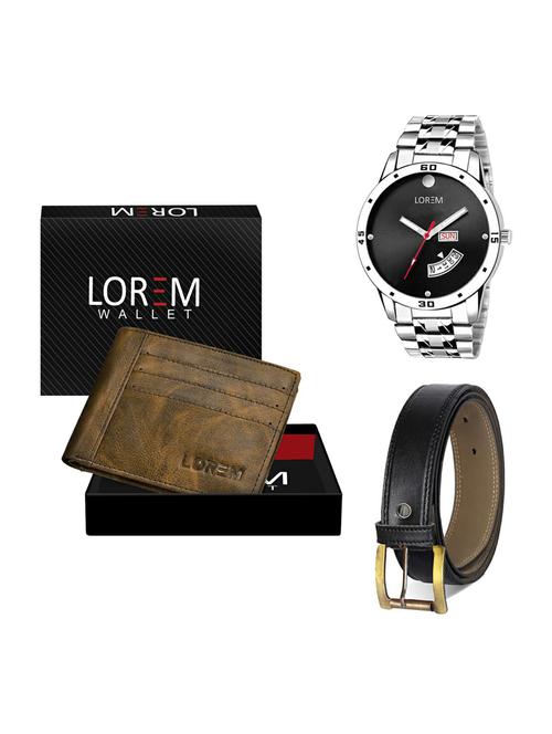 belt, wallet & watch gift combo - 19373300 - Very Small Image - 1